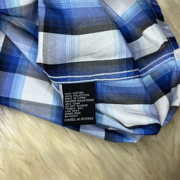 Rodeo Blue plaid pearl snap button down sz XL - Picture 4 of 8